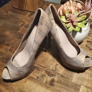 Faux snake skin heels by journeys